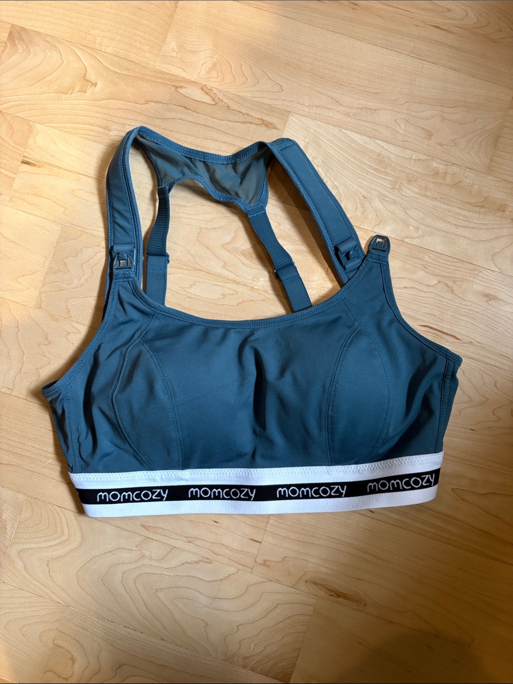 Momcozy Supportive Racerback Nursing Sports Bra in Teal